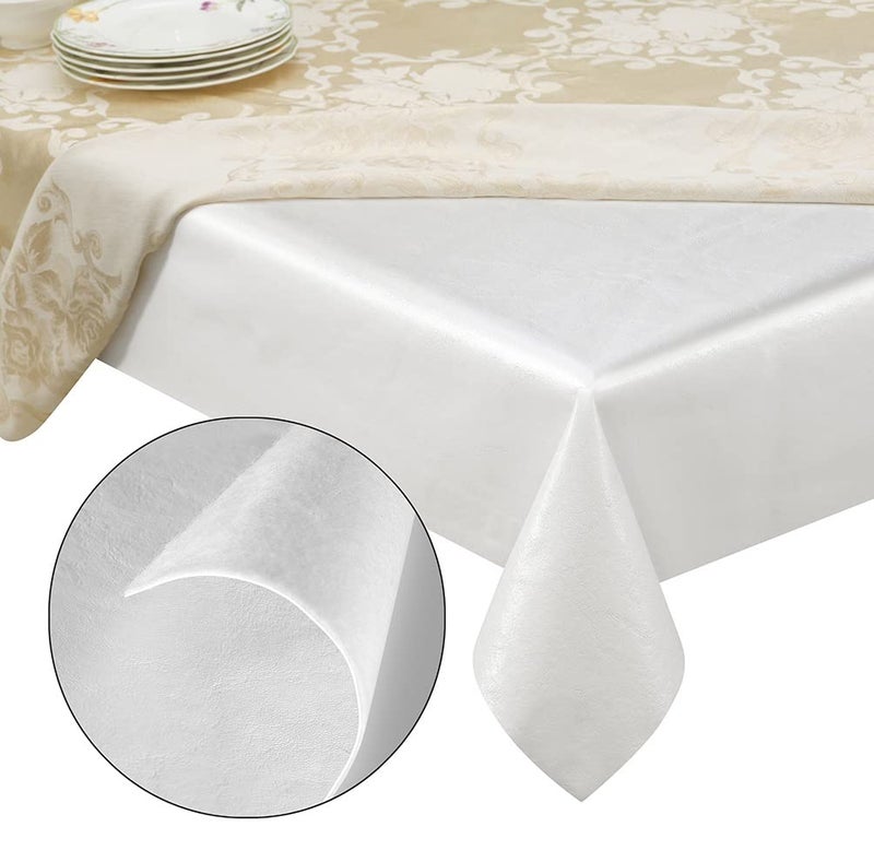 tablecloths by design - Quality Table Pad Protector, Superior Protection from Spills, Scratches & Heat - Reusable Vinyl Table Cloth with Cushion Flannel Backing (126" L x 54" W) - Image 1